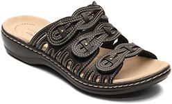 Clarks womens Leisa Faye Sandal, Bl