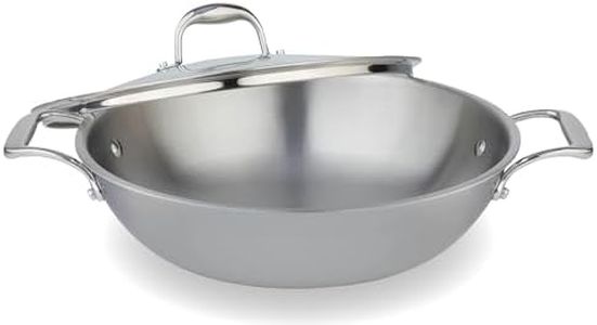Meyer - SuperSteel Tri-Ply Clad Stainless Steel Wok with Lid, Induction Cooktop Compatible (32cm/12.5in)