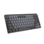 Logitech MX Mechanical Mini for Mac Wireless Illuminated Keyboard, Low-Profile Performance Switches, Tactile Quiet Keys, Backlit, Bluetooth, USB-C, Apple, iPad - Space Grey