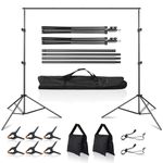 MSKIRA Photography Backdrop Stand Kit 10ft X 7.5ft Adjustable Background Stand Support System for Studio Photoshoot, Portrait, Wedding Parties