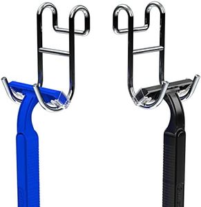 Jovware Shower Caddy Hooks, Razor Hooks for Shower, Razor Hanger for Shower, Shower Caddy with Hooks, Shower Hooks for Loofah, Razor Holder 2 Pack Silver
