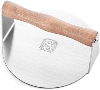 RTT Stainless Steel Burger Press-Engraved Letter Customized Gift idea,6 inch Round Burger Smasher, Professional Griddle Accessories Kit, Grill Press Perfect for Flat Top Griddle Grill Cooking