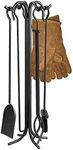 BestNest Panacea Steel Fireplace Tool Set with Hearth Gloves