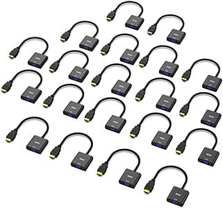 BENFEI HDMI to VGA, 20 Pack, Gold-Plated HDMI to VGA Adapter (Male to Female) for Computer, Desktop, Laptop, PC, Monitor, Projector, HDTV, Chromebook, Raspberry Pi, Roku, Xbox and More - Black