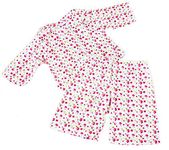 FRILLY LILY DOLLS PINK FLOWER COTTON PYJAMAS TO FIT 18-20 INS[ 45-50 CM] DOLLS SUCH AS 46 CM BABY ANNABELL, BEAR FACTORY, AND COROLLE AND GOTZ LARGER BABY DOLLS OF THIS HEIGHT.