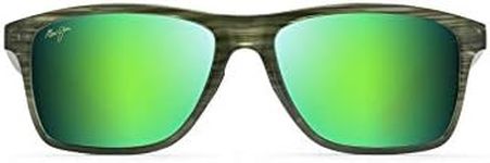 Maui Jim Men's Onshore Sunglasses, Olive Stripe Fade/Green Mirror Polarized, Large