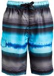 Kanu Surf Men's Apollo Swim Trunks (Regular & Extended Sizes), Nova Black/Aqua, X-Large