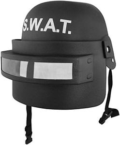 Nicky Bigs Novelties Child SWAT S.W.A.T. Team Police Costume Gear Toy Helmet with Folding Face Mask, Black, Small