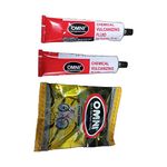 Seahorse Polymers Tyre & Tube Puncture Repair Patches (Cycle Round) 100 Pcs for Tubes Tyres Repairs with Omni Chemical Vulcanizing Fluid of 75ml (2Pcs)