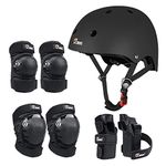 JBM Child & Adults Rider Series Protection Gear Set for Multi Sports Scooter, Skateboarding, Biking, Roller Skating, Protection for Beginner to Advanced, Helmet, Knee and Elbow Pads with Wrist Guards