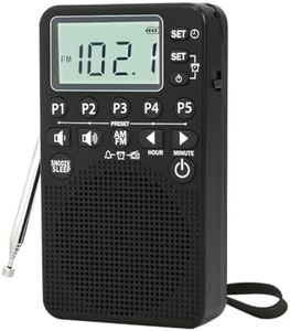 AM FM Portable Pocket Radio, Battery Operated, Digital Tuning, Excellent Reception, Loud Speaker, Long Lasting, LCD Screen, Alarm Clock, Easy to use, Handheld Emergency Radio for Indoor & Outdoor