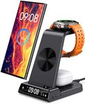 Wireless Charger for Samsung, 3 in 1 Wireless Charging Station for Samsung Galaxy S25 Ultra/S24 Ultra/S23/S22/Note 20/Z Flip 6/Fold 6, Charger for Samsung Galaxy Watch Ultra/7/6/5, Galaxy Buds 2/2 Pro