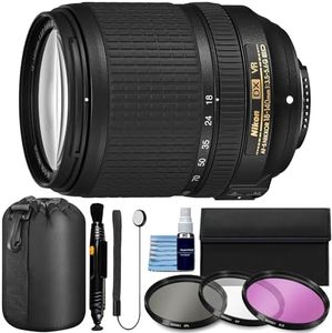 Nikon AF-S DX NIKKOR 18-140mm f/3.5-5.6G ED VR Vibration Reduction Zoom Lens White Box with 3pc Filter Kit (UV, CPL, FLD), Lens Pouch, Lens Pen + More (10 Piece Bundle)