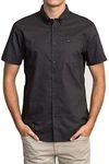 RVCA Men's That'll Do Oxford Shirt, Pirate Black, Medium