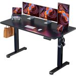 ErGear Height Adjustable Electric Standing Desk, 55 x 28 Inches Sit Stand up Desk, Memory Computer Home Office Desk (Black)