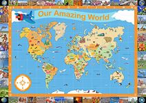 Our Amazing World - Children's Illustrated Map of The World - Size A1-59.4 x 84.1cm - Paper Laminated