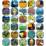 30 Pack Fridge Magnets Art Refrigerator Magnets Cute Decorative Magnets Office Whiteboard Magnets Locker Glass Magnets (Vangogh)