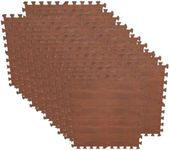 [20PCE] iDeer Life Eva Puzzle Mat, Wooden Pattern, Comfortable Flooring - 1.2cm Thick - 30 x 30 cm (Brown)