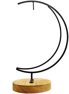 YY YEARCHY Ornament Display Stand Single Gazing Ball Terrarium Holder Metal Pot Hanging Stand for Crystal Glass Globe Ball Christmas Decoration Home Party (1, Black)