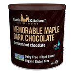 Castle Kitchen Memorable Maple Dark Hot Chocolate Mix- Vegan, Plant Based, Gluten Free, Dairy Free,Non- GMO Project Verified, Kosher, Just Add Water - 400g