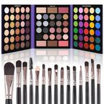 UCANBE Eyeshadow Palette with 15Pcs Brushes Makeup Set, Pigmented 86 Colors Make Up Palettes Sets, Matte Shimmer Glitter Eye Shadow Pallet Highlighters Contour Blush Powder Brush Beauty Kit