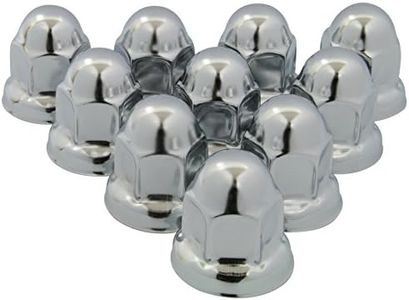 Roadpro RP-33SS10 33mm Polished Stainless Steel Flanged Lug Nut Cover, (Pack of 10)