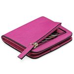 GAEKEAO Women's Wallet RFID Blocking Leather Compact Bi-fold Wallet for Woman Zipper Coin Pocket Small Ladies Purse with ID Window