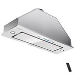 IKTCH New 30" Range Hood Insert, 900 CFM Ducted/Ductless Range Hood with 4 Speed Fan, White Stainless Steel & Tempered Glass Range Hood 30 inch with Gesture Sensing&Touch Control Making life Smarter