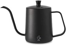 VEVOK CHEF Small Gooseneck Kettle Black, Narrow Long Spout, 550ml, Stainless Steel, Mini Water Kettle for Tea, Pour Over Coffee Dripper, Drip Coffee Maker Hot Cold Water