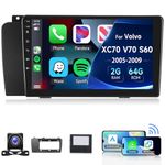 2+64G for Volvo XC70 V70 S60 2005-2009 Car Radio with Wireless Carplay/Android Auto, 9" Touchscreen, GPS Navigation, WiFi, Bluetooth, FM/RDS, Connection