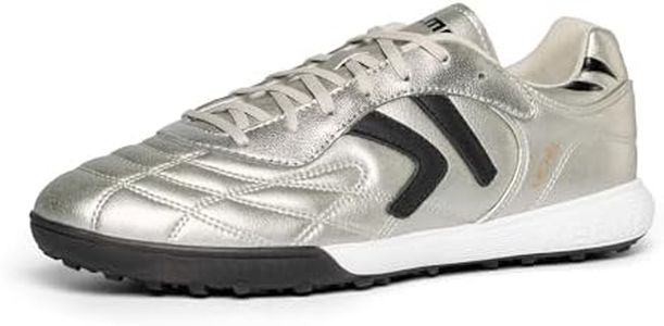 KELME Turf Soccer Shoes Mens Futsal Indoor Soccer Shoes Calf Skin Women Football Boots Arch Support Silver, 7