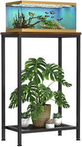 VANVERB 10 Gallon Fish Tank Stand, 2-Tier Small Aquarium Stand 5-10 Gallon, Metal Reptile Breeder Turtle Terrarium Stand Rack Plant Stand for Home Office, Load 350lbs, 20.86" L x 11.81" W x 32.08" H, Black