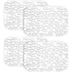 Coopay Kitchen Sink Mat Pebble Sink Mat PVC Eco-Friendly Kitchen Adjustable Stainless Steel/Porcelain Dish Drying Pad Sink Protector for Bottom of Kitchen Sink, 15.8 x 11.8 inches (4 Pack, Clear)