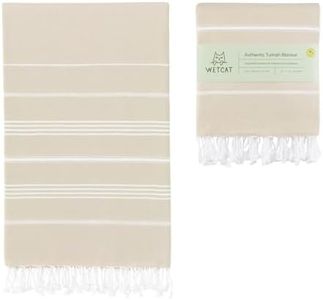 WETCAT Turkish Beach Blanket Sandproof (82"x82") 100% Turkish Cotton, Made in Turkey - Sand Free, Ultra Soft, Extra Large Throw for Picnic – Beige
