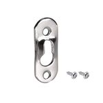 sourcing map Keyhole Hanging Plate, 37mm x 14mm Single Hole Hook for Picture Frames with Screws, 30 Pcs (Silver)