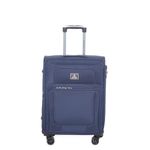 Swiss Military Titanium Navy Blue Soft Trolley Luggage Bag, Polyester, Large Storage Capacity, 20 Inch