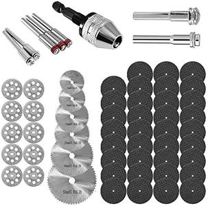 60Pcs Rotary Cutting Wheels Tool Kit, Resin Cut Off Wheels Disc, Mini HSS Saw Blades Cutter, Diamond Cutting Kit with Mandrels for Wood Glass Plastic Stone Metal