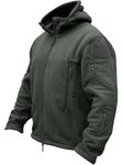 TACVASEN Windproof Men's Military Fleece Combat Jacket Tactical Hoodies, Grey, XXL