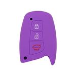 BROVACS Silicone Cover Protector Case Holder Skin Jacket Compatible with HYUNDAI Santa Fe ix45 3 Button Remote Smart Key Fob CV9105 Purple