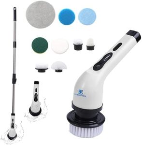 DABOBOTOOL Electric Spin Scrubber,New Cordless Cleaning Brush with 9 Replaceable Drill Heads, Rechargeable Type-C Scrubber Adjustable Extension Arm, for Bathroom Kitchen Car (White)
