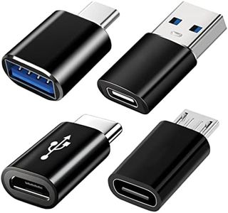 USB C Adapters 4 Pack, USB C to USB 3.0 OTG Adapter, Micro USB to USB C Adapter Compatible with MacBook Pro, Samsung Galaxy, Smartphones, Laptops, PC, in Car and More