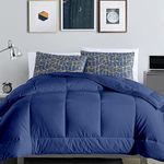 MammaYo Razzai Down Alternative Soft Quilted 300 GSM All Weather Comforter (90" x 100" Inches/228cm x 254cm) - Double Bed Comforters|Medium Blue | Microfibre|lightweight| TC - 400