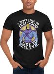 Masters of The Universe Sci-Fi 80s Movie Skeletor I Like to Feel Evil Adult Short Sleeve T-Shirt Graphic Tee, Black, Medium