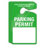 50 Pack Parking Permit Hang Tag -Poly Plastic Parking Placards -Temporary Parking Passes, Blank PVC Parking Passes for Car Rear View Mirror 3x5" (Green)