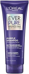 L'Oreal Paris EverPure Sulfate Free Brass Toning Purple Shampoo for Blonde, Bleached, Silver, or Brown Highlighted Hair, 6.8 Fl; Oz (Packaging May Vary)