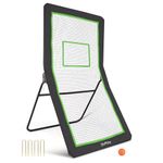 Lacrosse Rebounder Volleyball Rebounder Net 4x7ft Throwback Net with 5 Bounce Back Rebound Angles Neon Target and Lacrosse Ball for Lacrosse Lax Volleyball Baseball and Soccer Backyard Practice