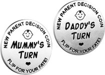 New Parents Decision Coin, Newborn Baby Gifts,Flip Coin Decision,Funny Decision Coin for New Parents,Stainless Steel Commemorative Coins,aby Shower Gift for Birthday, Anniversary,New Parents(Silver)