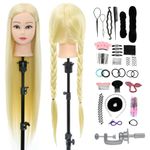 Neverland Training Head 30 Inch Professional Hairdressing 100% Synthetic Fiber Hair Mannequin Doll Head Practicing with Braid Set + Clamp