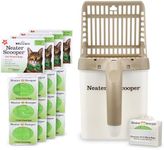Neater Pets Neater Scooper Standard Size, 195 Refill Bags – Mess-Free Cat Litter Scooper with Bag, Spill-Proof Kitty Litter Scoop with Bin/Scoop Holder