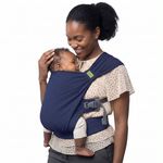 Boba Bliss Pre-Wrapped Baby Carrier with Buckle - Newborn to 7-35 lbs Light, Breathable & Easy to Adjust Hybrid Infant Sling & Toddler Carrier - Certified Hip-Healthy for 0-18 Months - Navy Blue